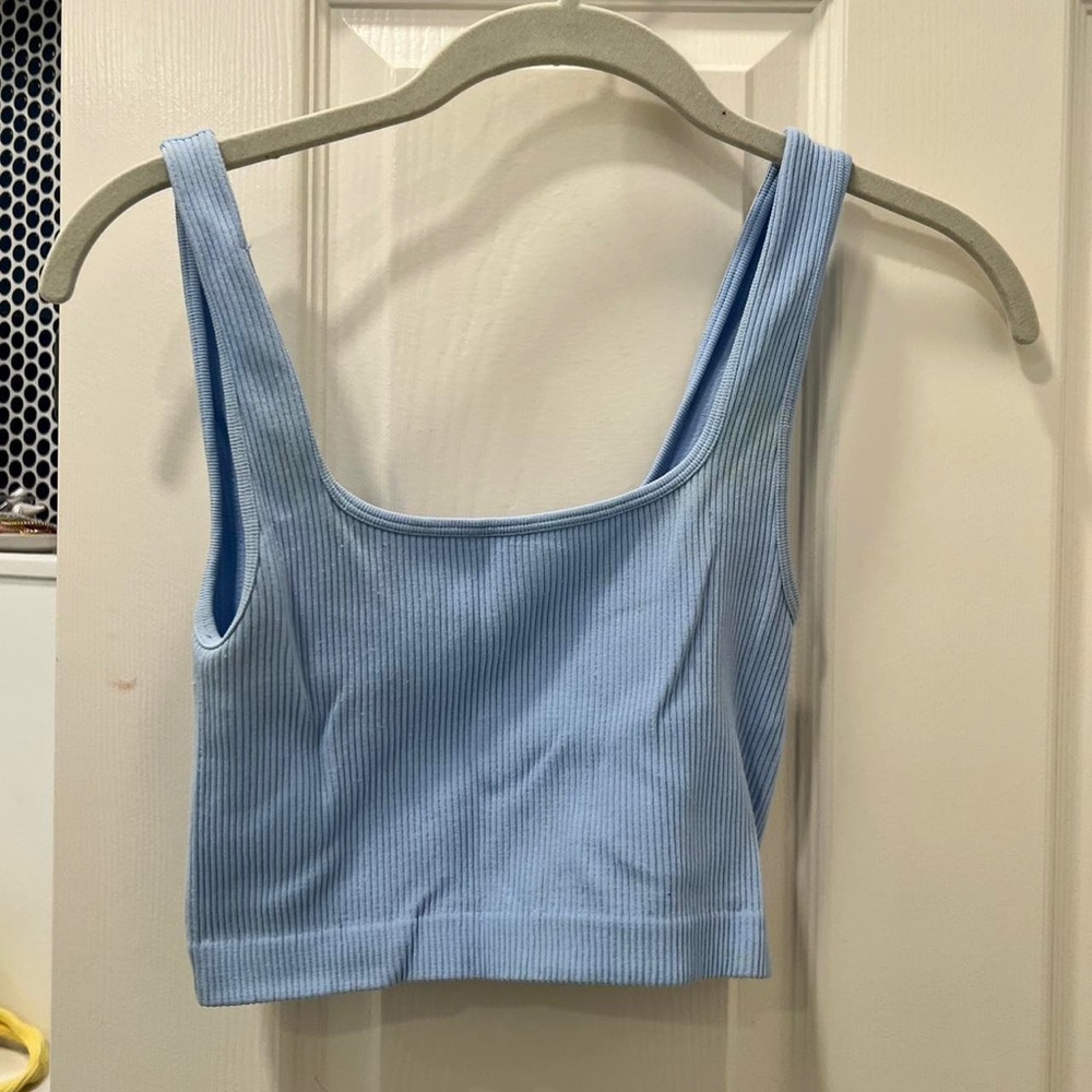 Zara ribbed tank tops blue and yellow both and XS